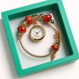 Bracelet Watch Stainless Steel Beaded Adjustable Quartz Watch Bangle Jewellery Friendship Bracelet Watch
